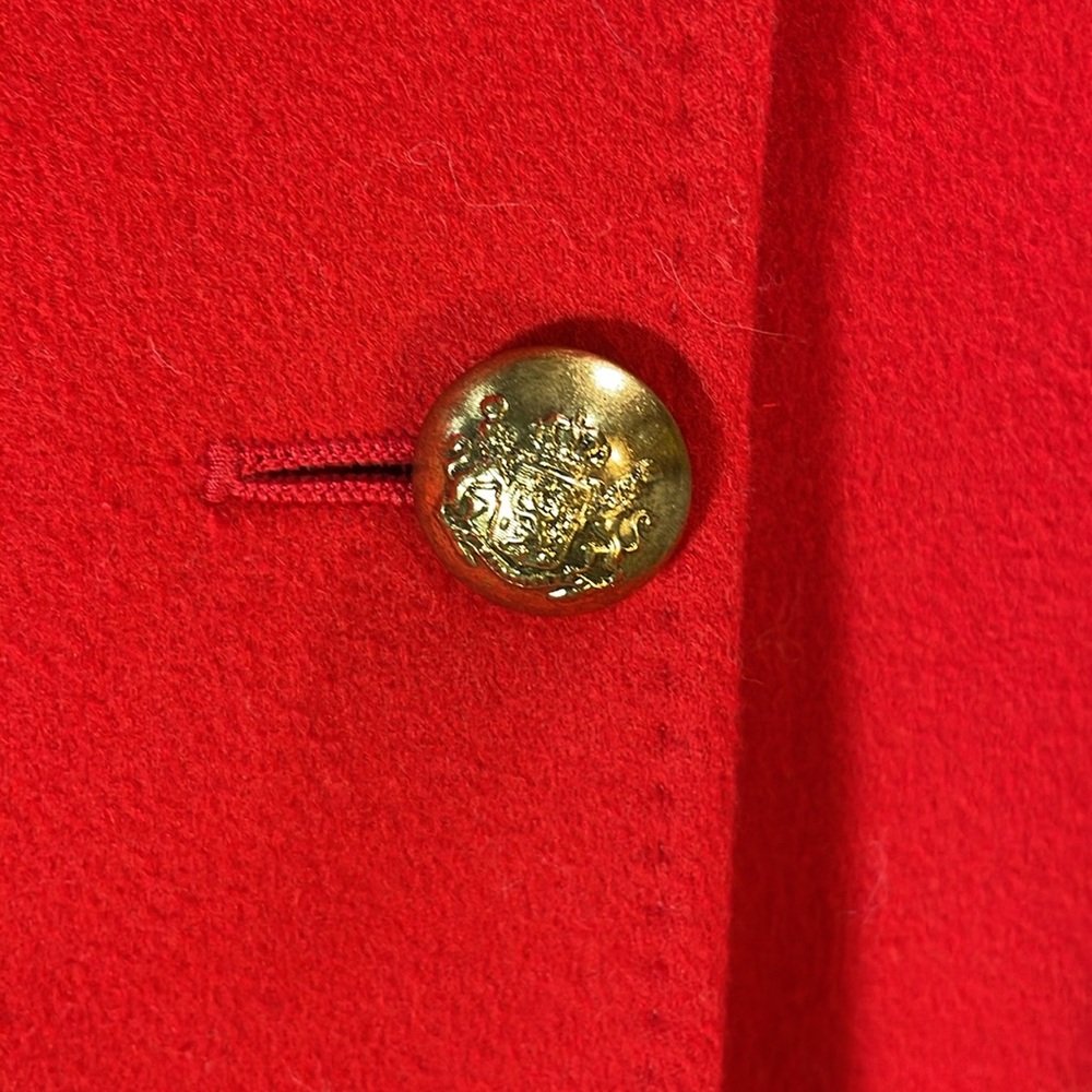 100% wool Jaeger double breasted blazer size 12 astounding quality gorgeous red! - Picture 8 of 17